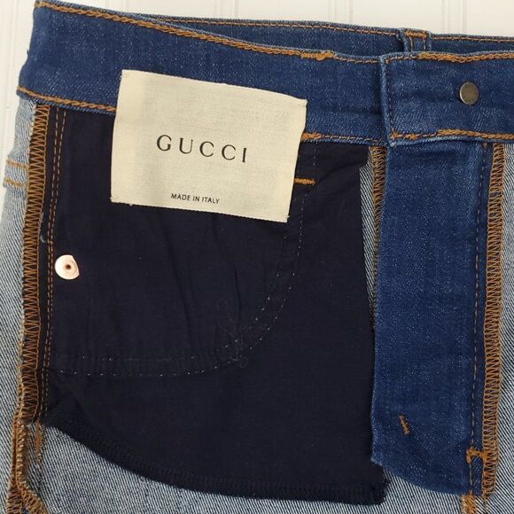 Gucci Floral Bloom Embroidered Stretch Denim Jeans in Blue I-0222a16 - Picture 13 of 16